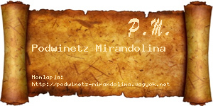 Podwinetz Mirandolina névjegykártya